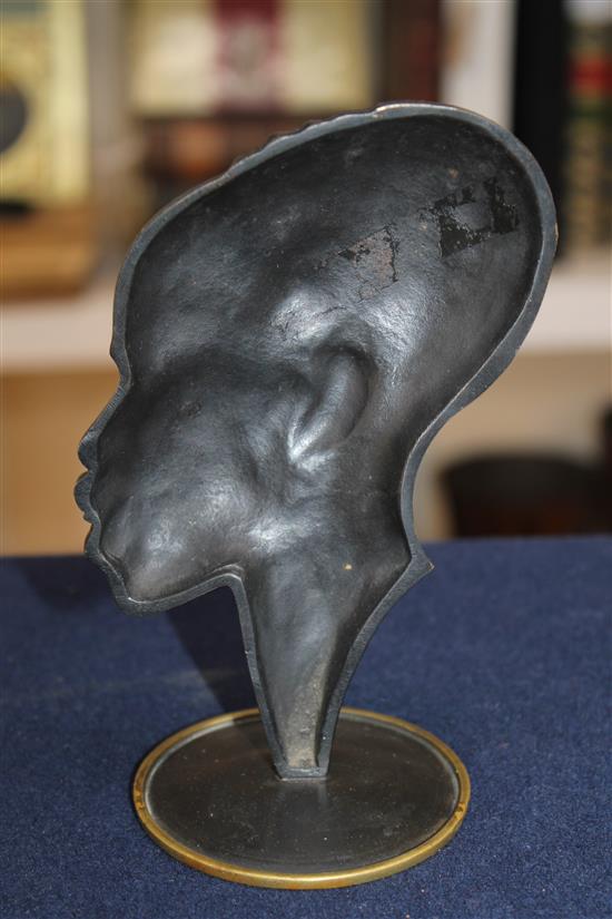 Richard Rohac. An Austrian patinated bronze model of an African female head in profile, 6in.